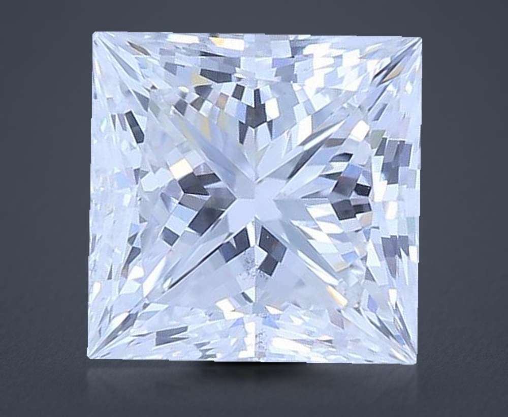 1.72ct F VS2 Rare Carat Ideal Cut Princess Lab Grown Diamond