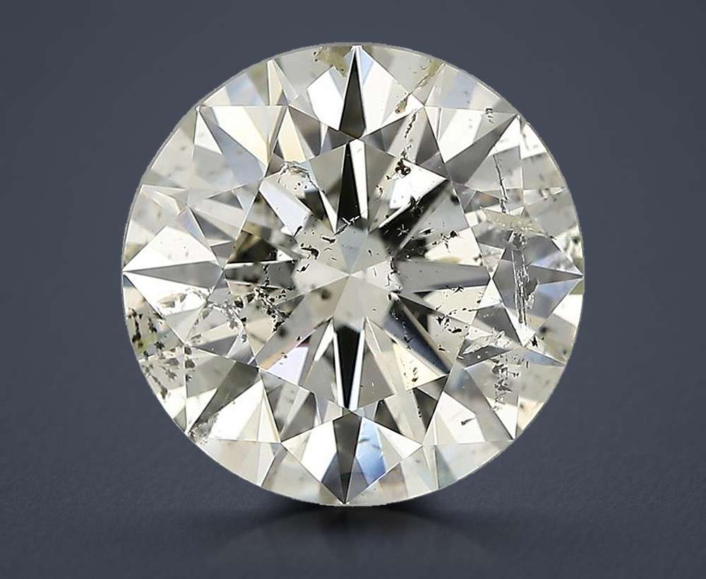 3.01ct J SI2 Rare Carat Ideal Cut Round Diamond