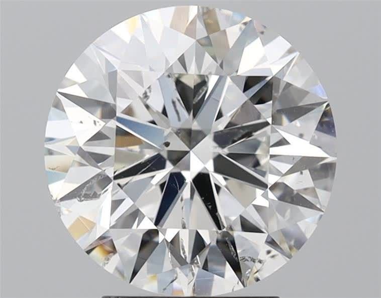3.55ct I SI2 Rare Carat Ideal Cut Round Diamond