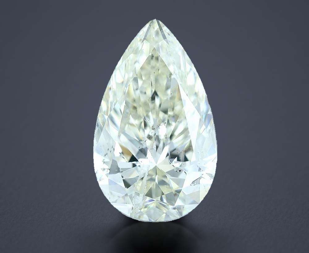 3.02ct J SI2 Rare Carat Ideal Cut Pear Diamond