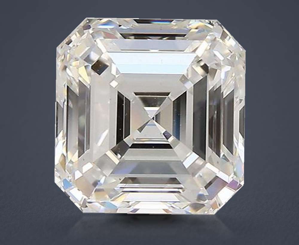 3.53ct F VS2 Rare Carat Ideal Cut Asscher Diamond