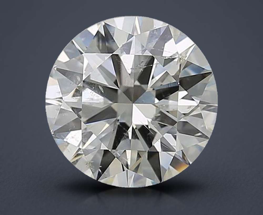 3.14ct J SI2 Rare Carat Ideal Cut Round Diamond