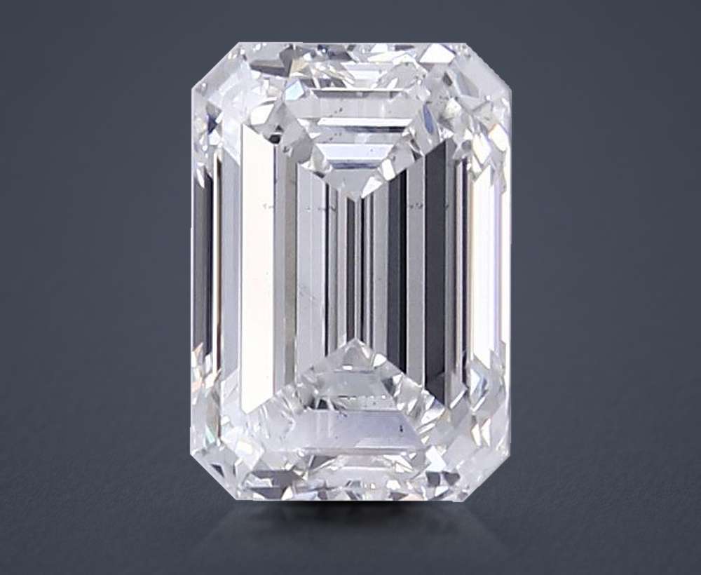 2.82ct E SI1 Rare Carat Ideal Cut Emerald Lab Grown Diamond