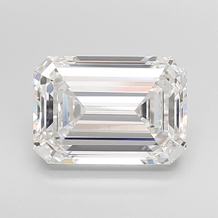 6.09ct F VVS2 Rare Carat Ideal Cut Emerald Lab Grown Diamond