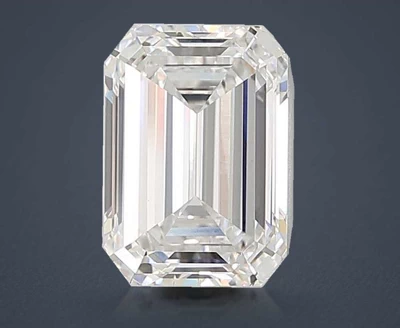 6.09ct F VVS2 Rare Carat Ideal Cut Emerald Lab Grown Diamond