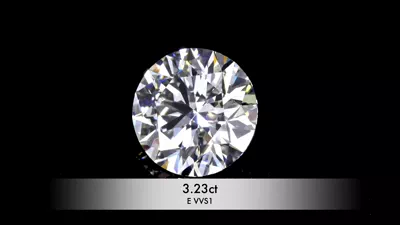 3.23ct E VVS1 Rare Carat Ideal Cut Round Diamond