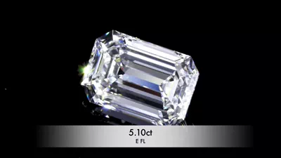 5.10ct E FL Rare Carat Ideal Cut Emerald Diamond