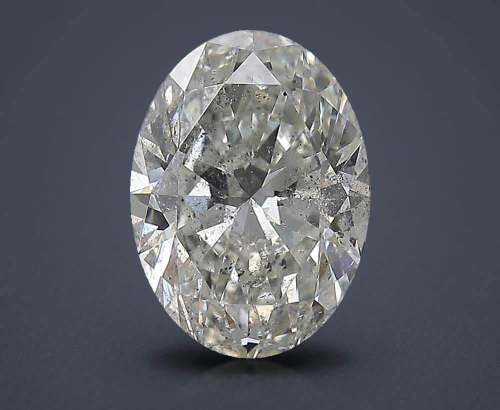 3.01ct H SI2 Rare Carat Ideal Cut Oval Diamond