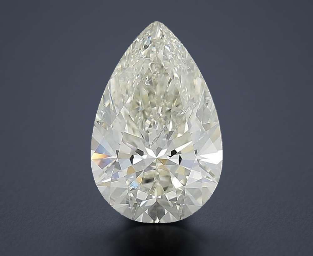 3.02ct K SI2 Rare Carat Ideal Cut Pear Diamond