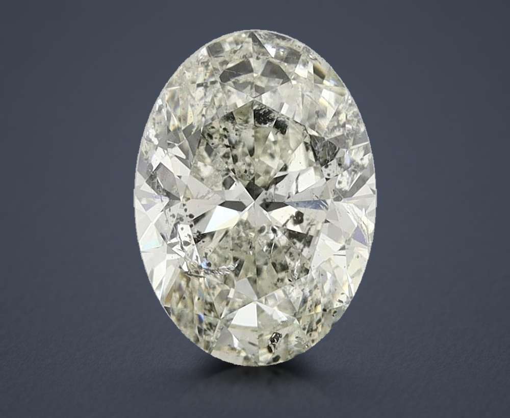 3.02ct J SI2 Rare Carat Ideal Cut Oval Diamond