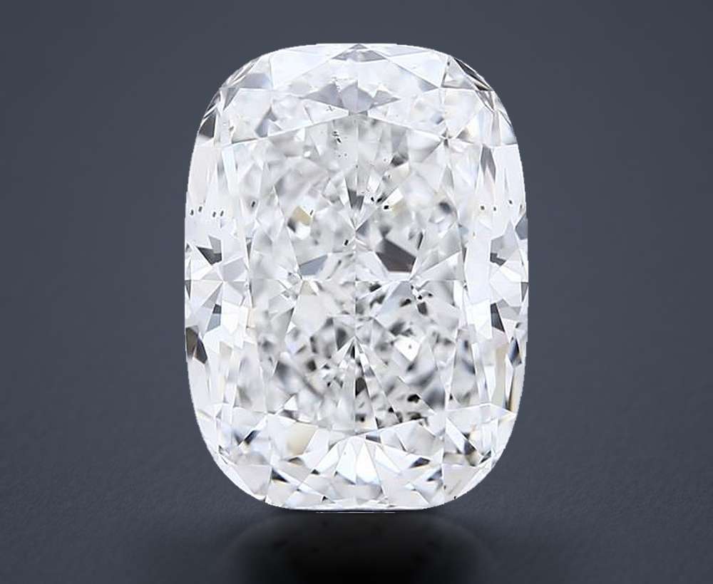 6.04ct E SI1 Rare Carat Ideal Cut Cushion Diamond