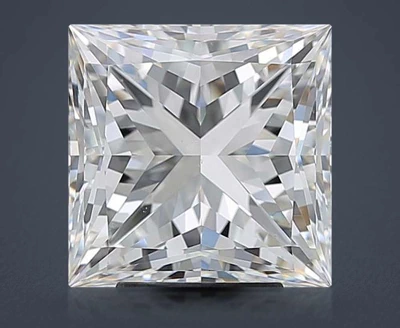 5.01ct H VS2 Rare Carat Ideal Cut Princess Diamond