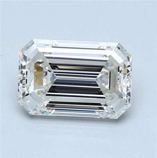 3.01ct J SI1 Rare Carat Ideal Cut Emerald Diamond