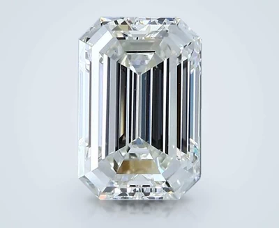 3.01ct J SI1 Rare Carat Ideal Cut Emerald Diamond