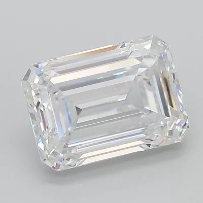 3.06ct D VS2 Rare Carat Ideal Cut Emerald Lab Grown Diamond