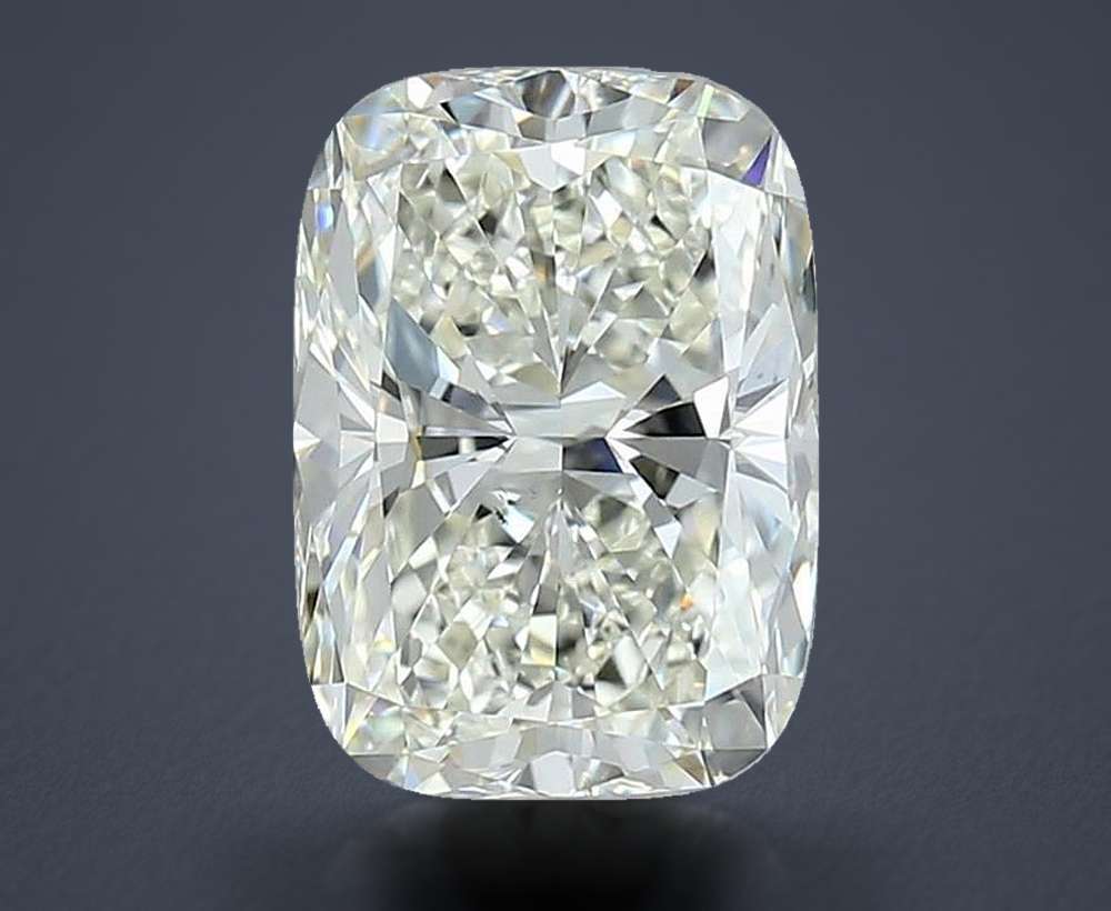 3.08ct K VS2 Rare Carat Ideal Cut Cushion Diamond