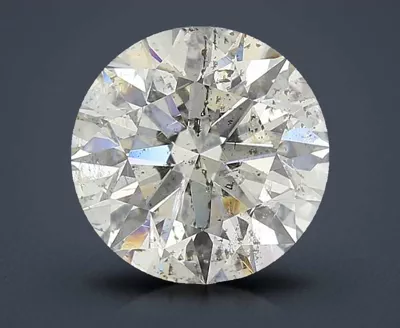 3.08ct K SI2 Rare Carat Ideal Cut Round Diamond