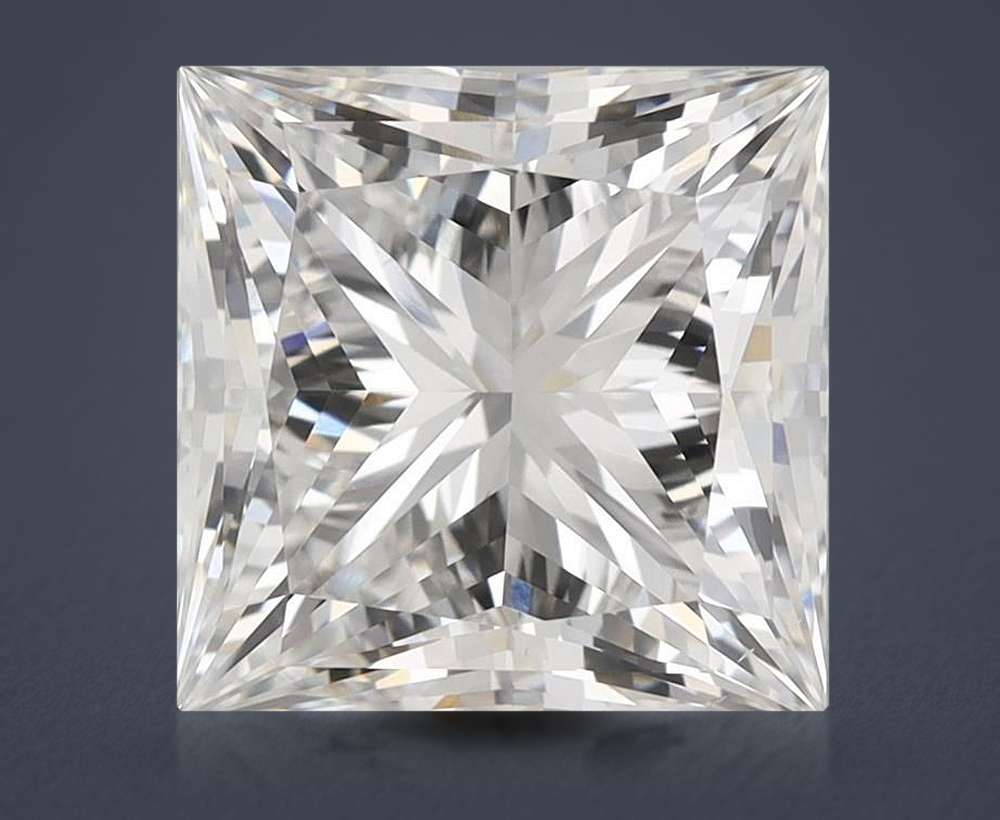 5.05ct F VS2 Rare Carat Ideal Cut Princess Lab Grown Diamond