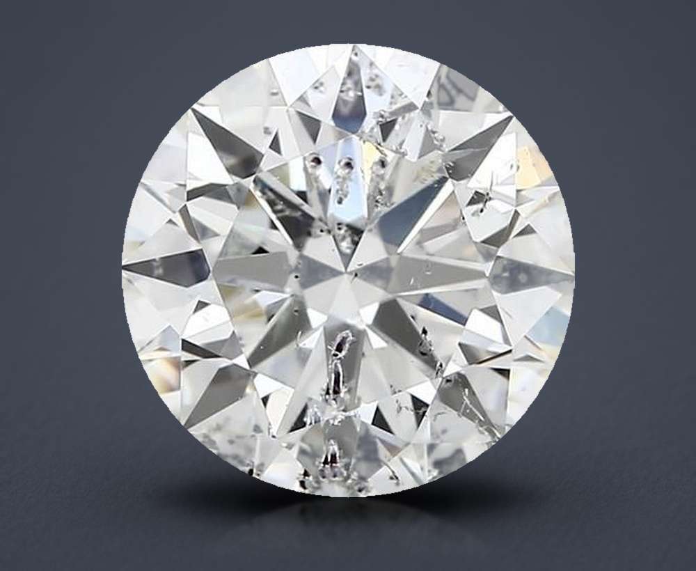 4.01ct H SI2 Rare Carat Ideal Cut Round Diamond