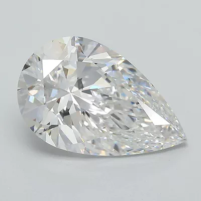 3.09ct E VVS2 Rare Carat Ideal Cut Pear Lab Grown Diamond