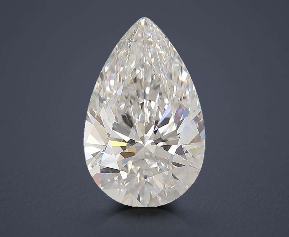 5.47ct F VS2 Rare Carat Ideal Cut Pear Lab Grown Diamond