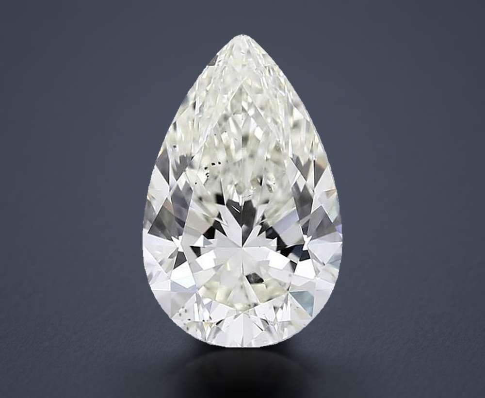 3.31ct K SI1 Rare Carat Ideal Cut Pear Diamond