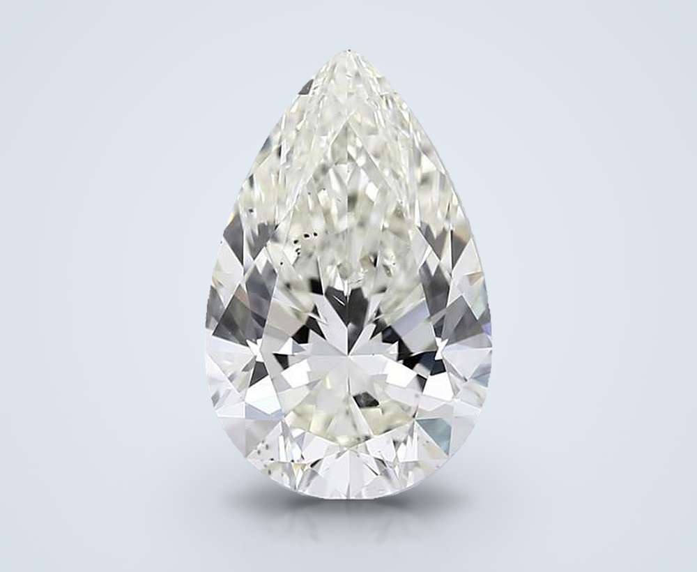 3.31ct K SI1 Rare Carat Ideal Cut Pear Diamond