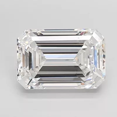 6.04ct F VS1 Rare Carat Ideal Cut Emerald Lab Grown Diamond