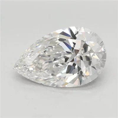 3.09ct F VVS2 Rare Carat Ideal Cut Pear Lab Grown Diamond