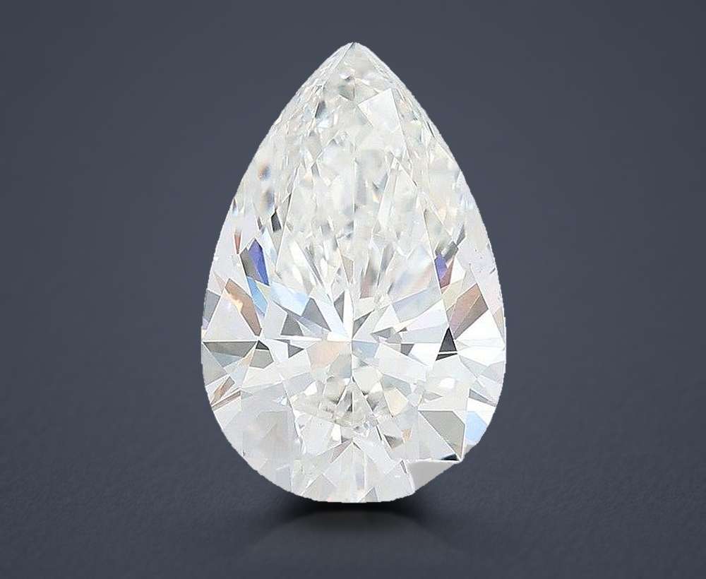 4.06ct F VS1 Rare Carat Ideal Cut Pear Lab Grown Diamond