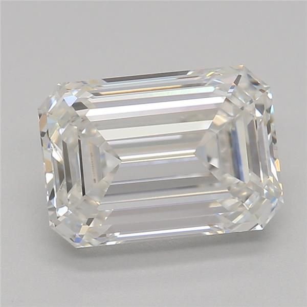 1.52ct F VVS2 Rare Carat Ideal Cut Emerald Lab Grown Diamond