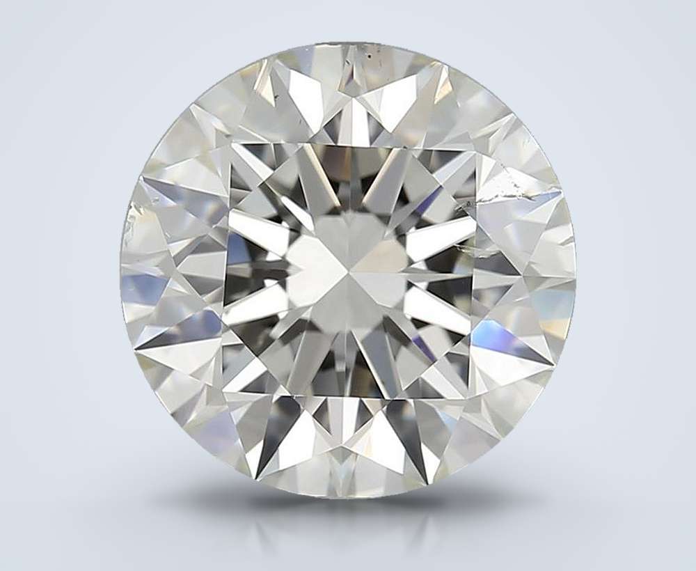 3.01ct K SI2 Rare Carat Ideal Cut Round Diamond