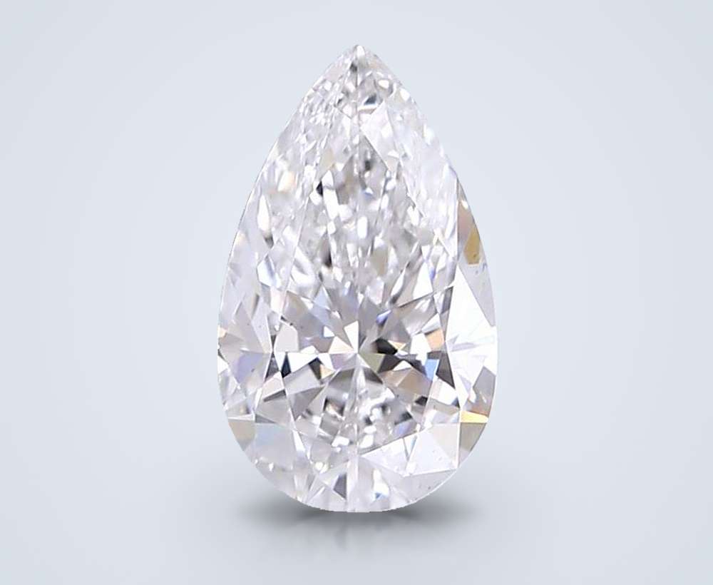 2.05ct D VS2 Rare Carat Ideal Cut Pear Lab Grown Diamond