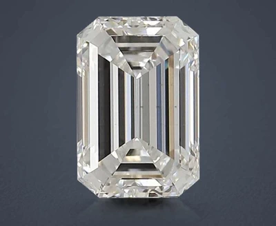 2.72ct F VS2 Rare Carat Ideal Cut Emerald Lab Grown Diamond