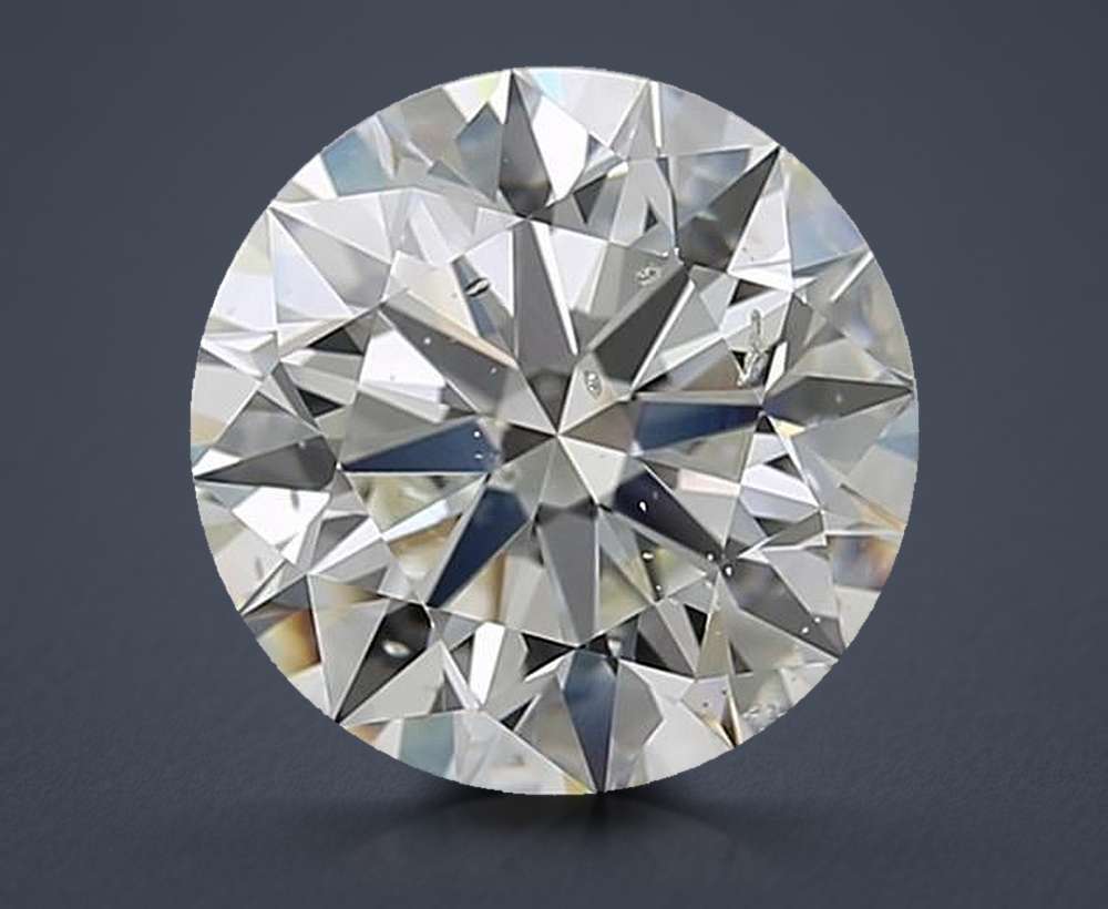 3.74ct J SI2 Rare Carat Ideal Cut Round Diamond