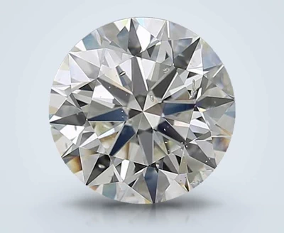 3.74ct J SI2 Rare Carat Ideal Cut Round Diamond