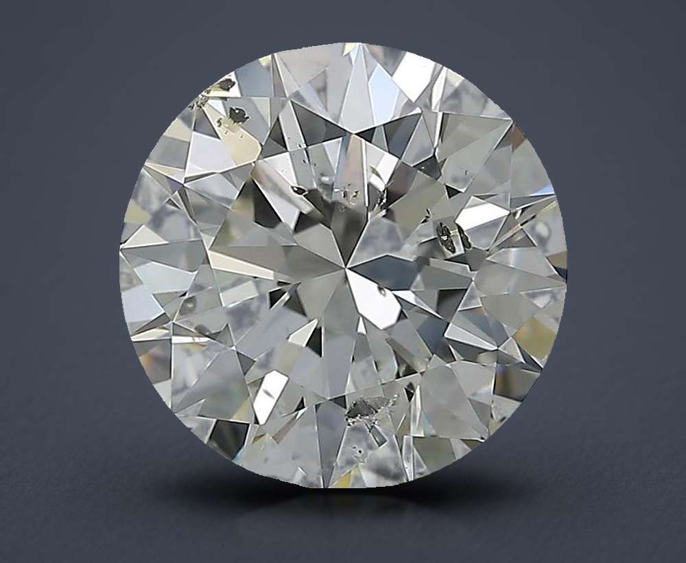 3.51ct I SI2 Rare Carat Ideal Cut Round Diamond