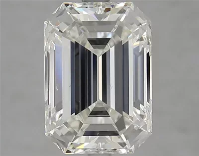 5.03ct H SI1 Rare Carat Ideal Cut Emerald Diamond