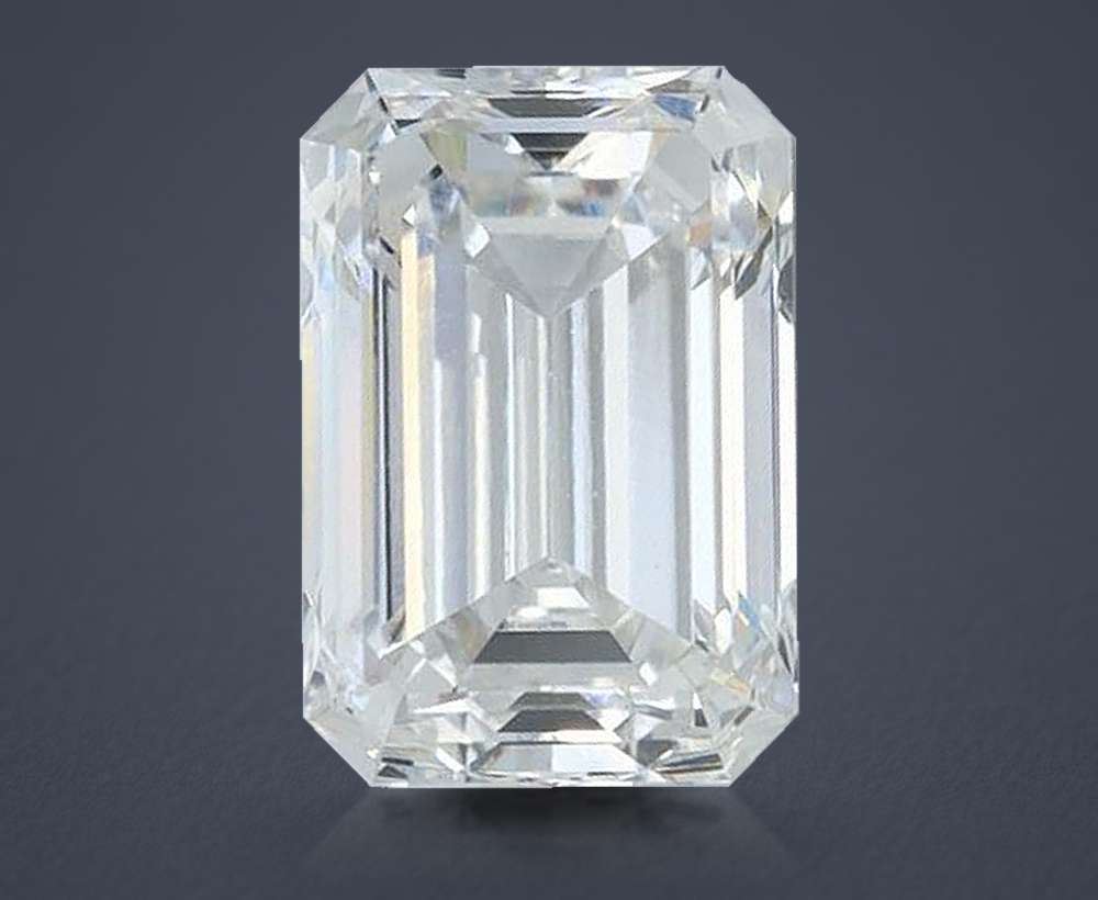 1.37ct F VVS2 Rare Carat Ideal Cut Emerald Lab Grown Diamond