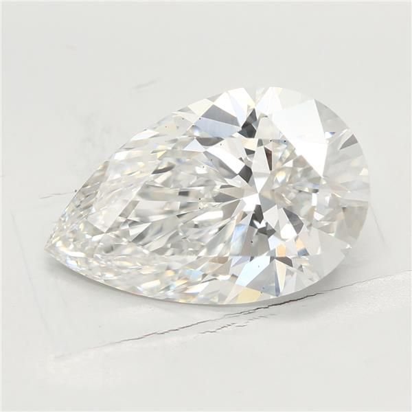 4.07ct F VS2 Rare Carat Ideal Cut Pear Lab Grown Diamond