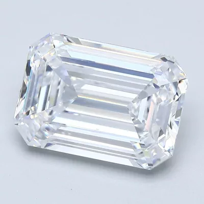 5.18ct D SI1 Rare Carat Ideal Cut Emerald Diamond