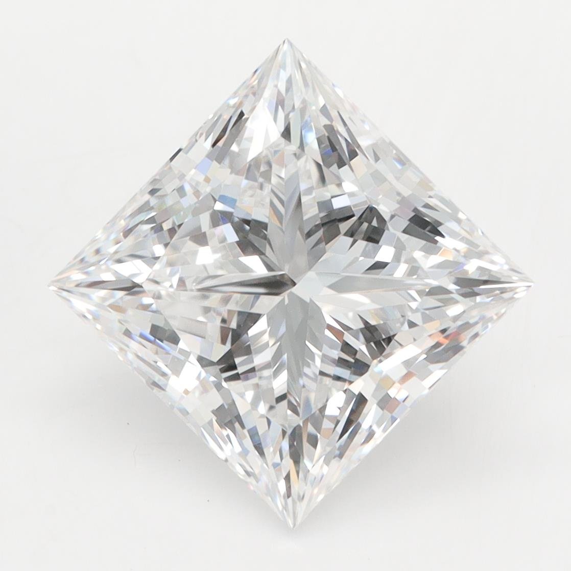 5.08ct D FL Rare Carat Ideal Cut Princess Lab Grown Diamond