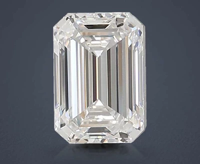 4.08ct F VVS2 Rare Carat Ideal Cut Emerald Lab Grown Diamond