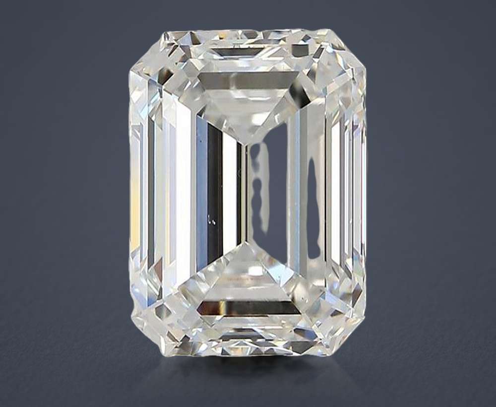 4.52ct F VS2 Rare Carat Ideal Cut Emerald Diamond