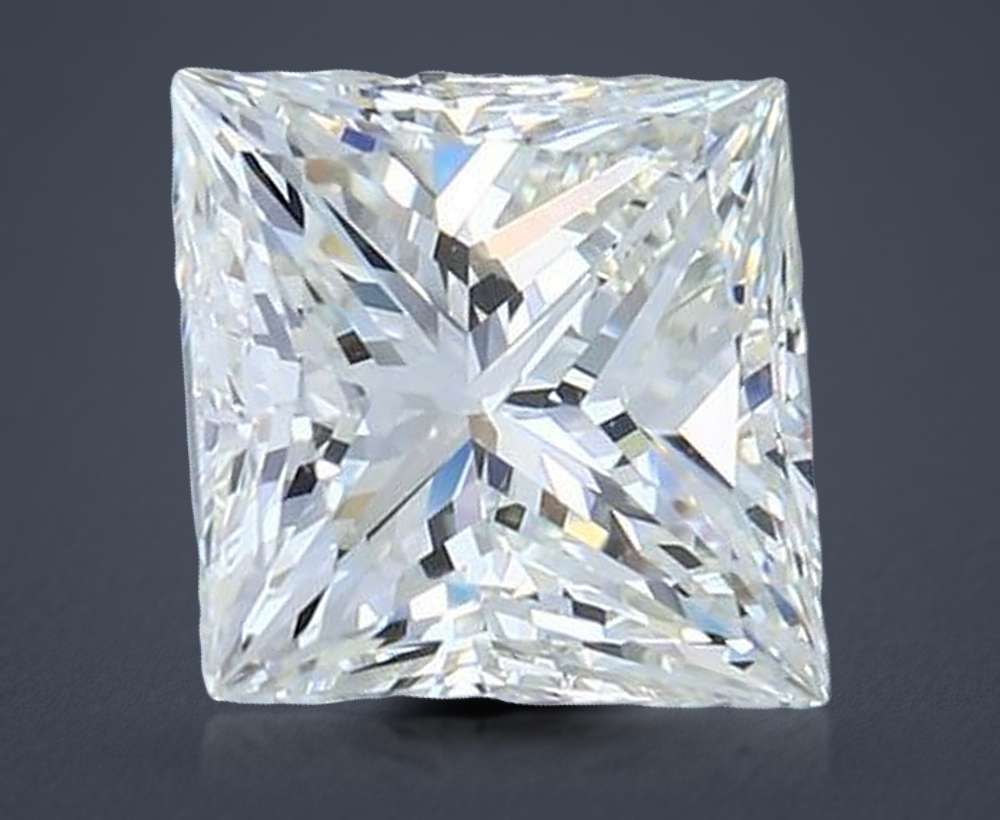 3.07ct J VVS2 Rare Carat Ideal Cut Princess Diamond