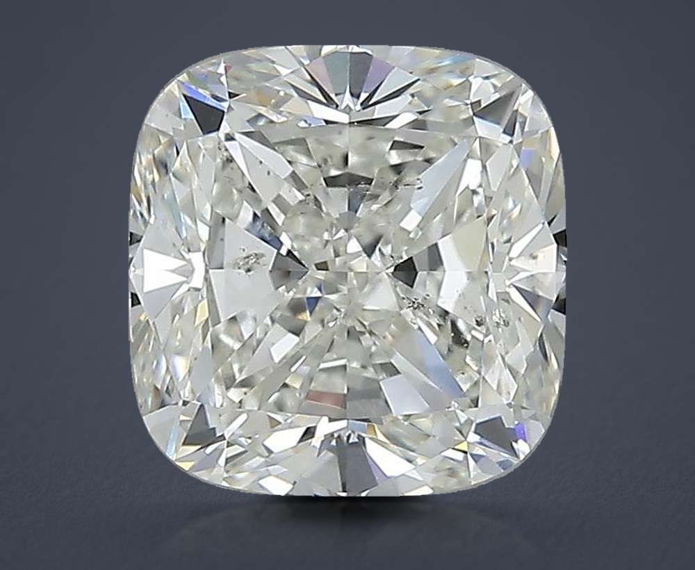 3.01ct J SI2 Rare Carat Ideal Cut Cushion Diamond