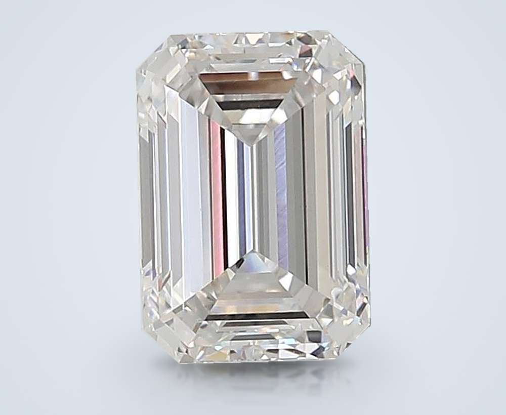 4.09ct F VVS2 Rare Carat Ideal Cut Emerald Lab Grown Diamond