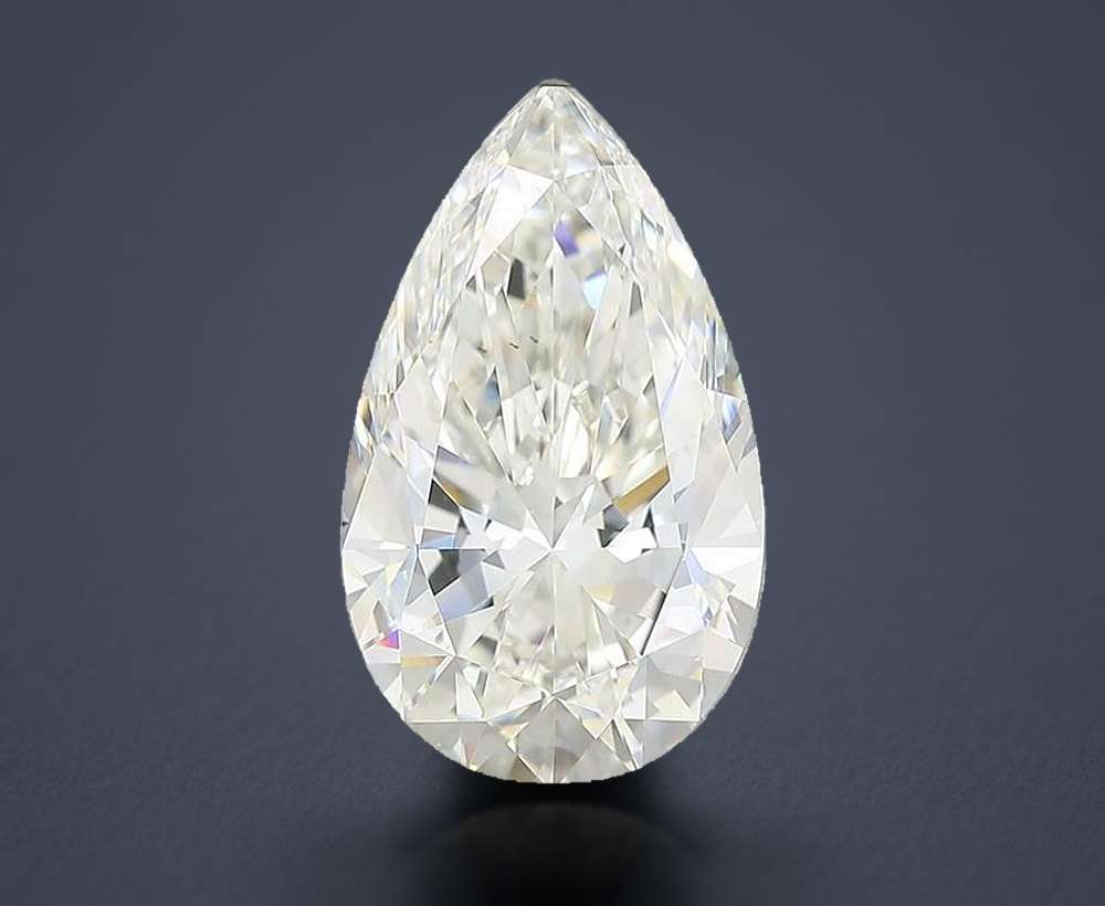 4.02ct J VS2 Rare Carat Ideal Cut Pear Diamond