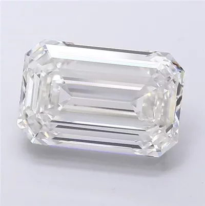 5.73ct F VVS2 Rare Carat Ideal Cut Emerald Lab Grown Diamond