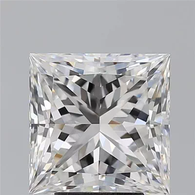 5.05ct F VS2 Rare Carat Ideal Cut Princess Diamond